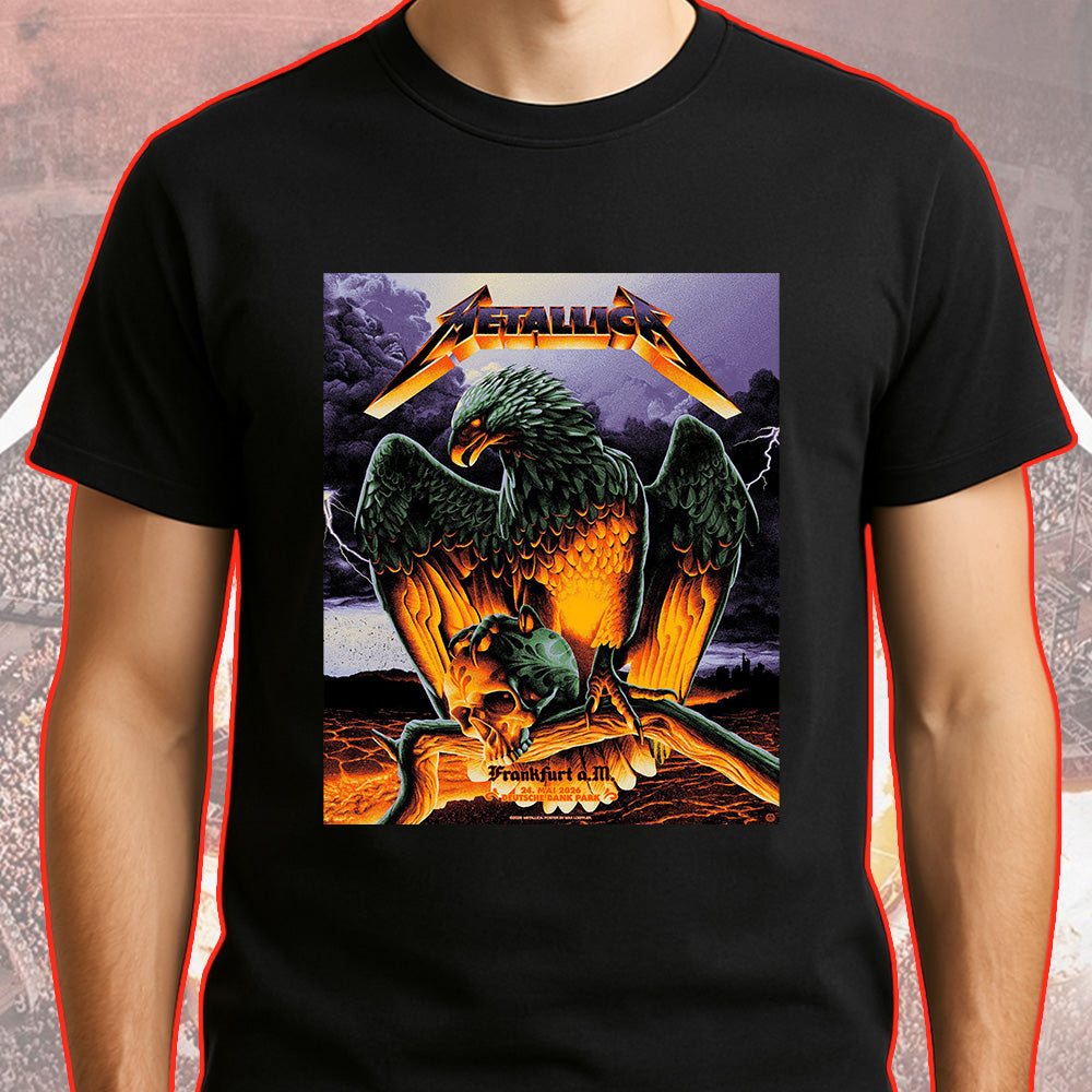 Metallica M72 World Tour Frankfurt Germany May 24 2026 Deutsche Bank Park eagle skull black graphic T-shirt
